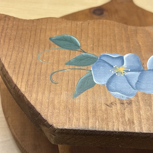 Vintage Wood China Wall Shelf Plate Rack Display Farmhouse Flower Painted. - Picture 15 of 15